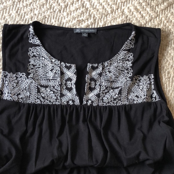 AdriennePapel black embroidered boho top - Picture 3 of 8